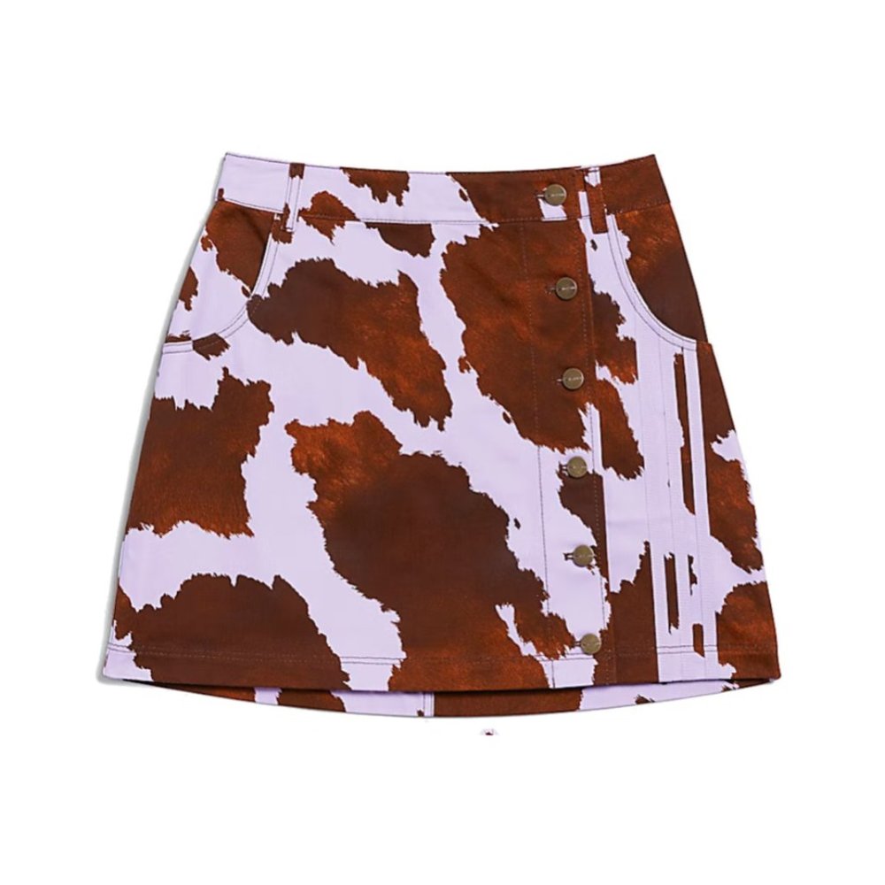 adidas x Ivy Park Brand New. Denim Rodeo drop Cow-Print Skirt